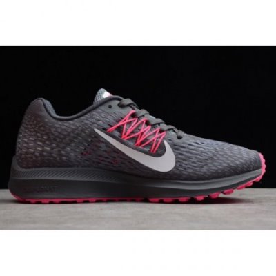 Nike Bayan Zoom Winflo 5 Cool Gri / Pembe Koşu Ayakkabısı Türkiye - X9IHFH4S